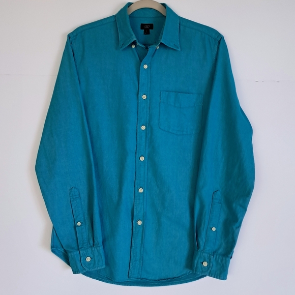 J. Crew Turquoise Casual Button-Down Shirt - Picture 1 of 6
